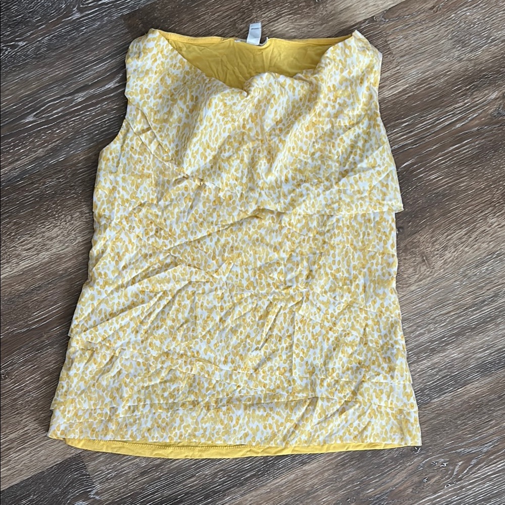 Yellow and White Women's Top